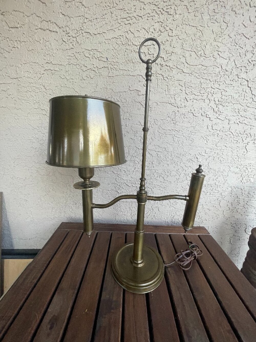 Vintage Student Bronze Toleware Desk Lamp